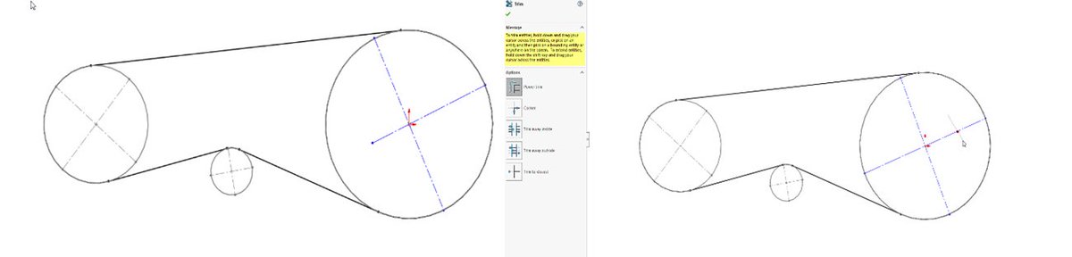 NTCADCAM's tweet image. #SOLIDWORKS Tip of the Day: Hold down the SHIFT key when using the Trim Entities tool to extend sketch lines instead of trimming them.