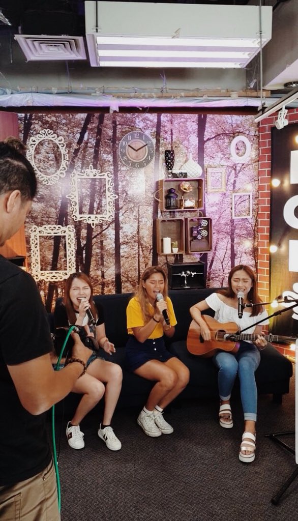 threeofusmusic's tweet photo. Yay for our first time hosting at today’s episode of #POPSSSSTrending with @MissMarisRacal &amp; @OneInigoPascual!!!#thethreeofusmusic 🌸💖#OneMusicPopSSSS https://t.co/7caQA4Tn7t
