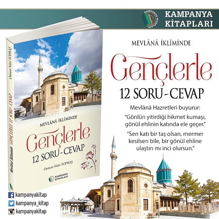 ✔Yeni Eser

📖Mevlana İkliminde Gençlerle 12 Soru - Cevap

✒Yazar: Osman Nûri Topbaş

📦Sipariş İçin: erkamyayinlari.com