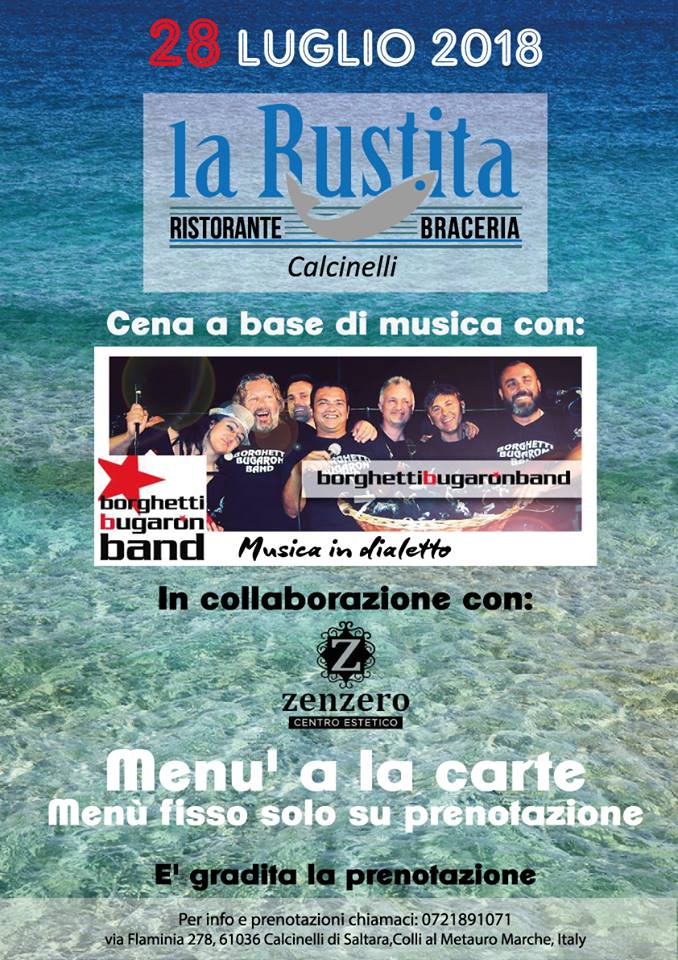 BugaronBand's tweet photo. Vi aspettiamo questo sabato a Calcinelli di #Fano per una #cena in musica in nostra compagnia! https://t.co/XMiIdvdWBG