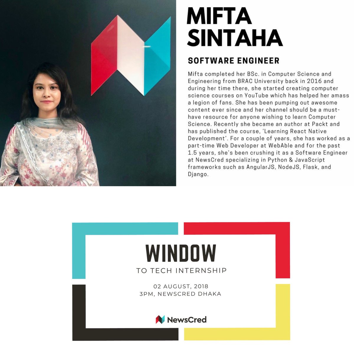 Dont miss out this event to get tips on landing a tech internship! I’ll be a panelist. Details: goo.gl/GZR2V8