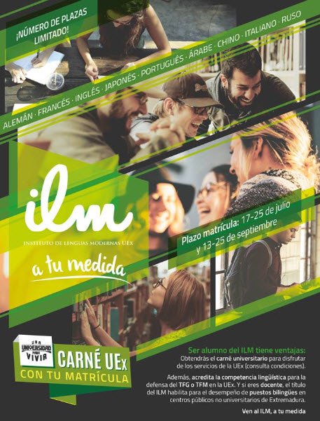 FUEx_fundacion's tweet photo. Te recordamos que mañana es el último día de matrícula para el @ILMUEx  #idiomas #extremadura #ingles @CEUEX_ @OndaCampus https://t.co/RwC7ydi11u