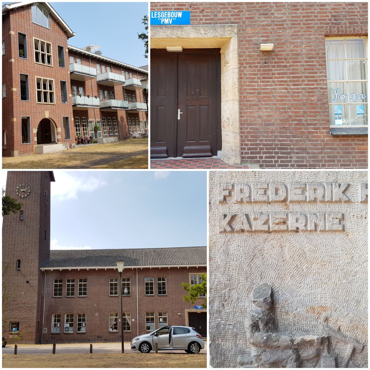 RobBongaerts's tweet photo. Door een omleiding in @Vught rijdt ik ineens langs "mijn #PMV gebouw" op de voormalige #FH kazerne waar de @Marechaussee tot 2006 een opleidingcentrum had. Alles verbluffend #veranderd. Niets blijft zoals het is. #Anischa. En ook hier nu #yoga op (voormalige) @Defensie locatie 😊 https://t.co/xU8GaDx5i8