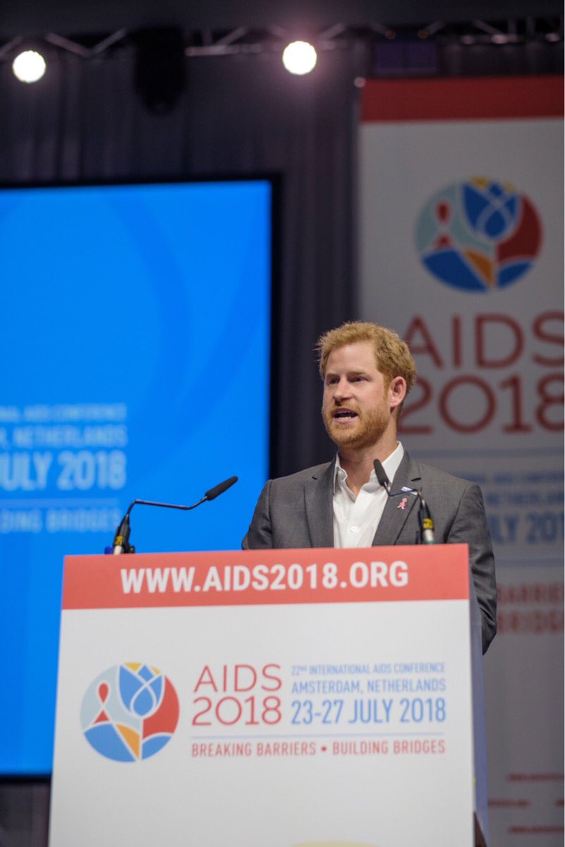 KensingtonRoyal's tweet photo. “Too many around the world are still ignoring the damaging knock-on effect on education and other community services from not prioritising HIV prevention and treatment.” – The Duke of Sussex #AIDS2018 https://t.co/ixkuI82rgz