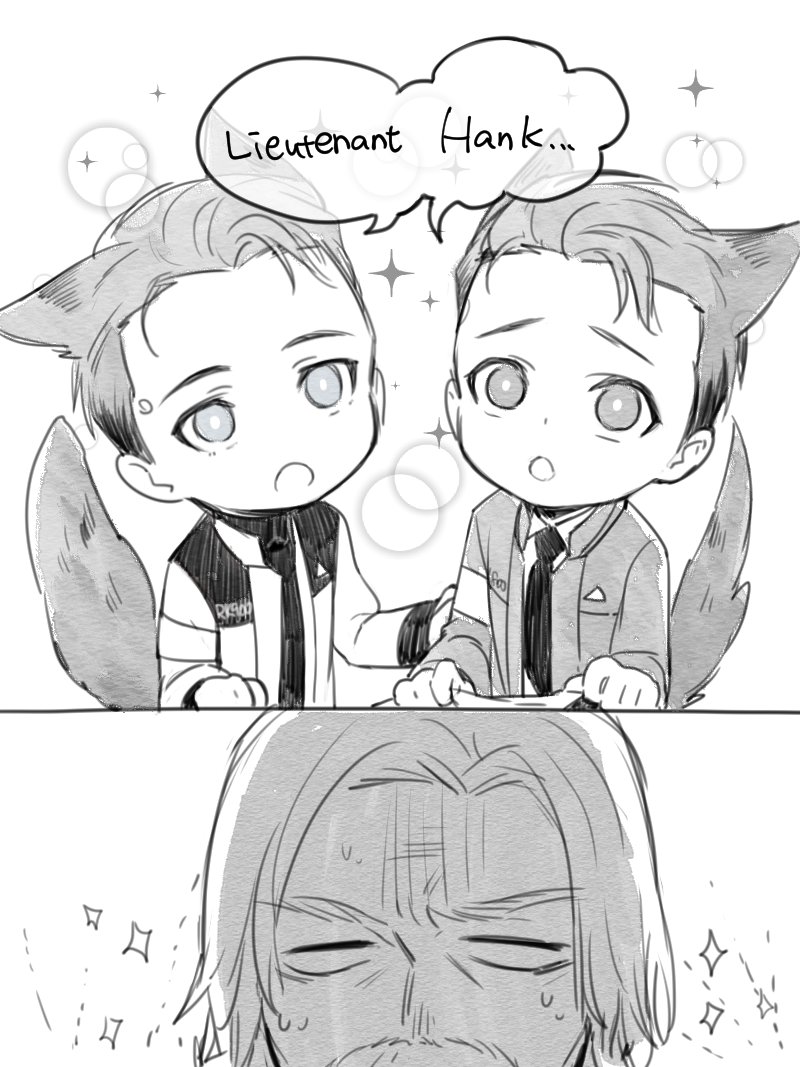 無法克自的幼化跟犬化☺️#RK900 #Connor #Hank 