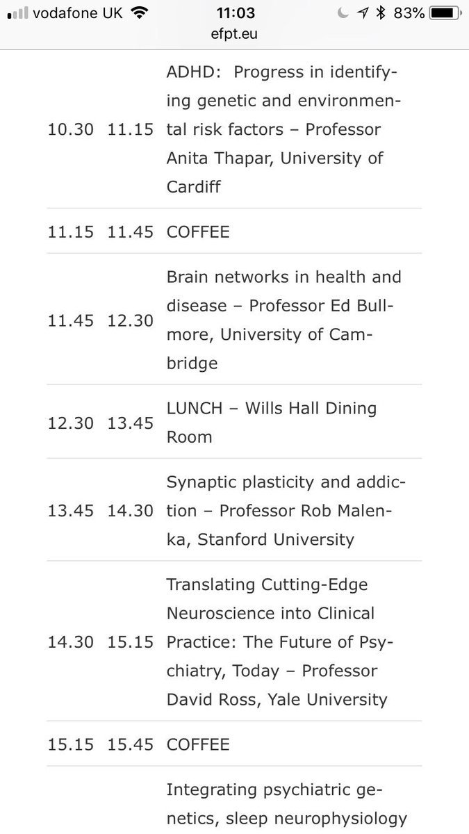 EFPTrainees's tweet photo. The @EFPTrainees Neuroscience Day is a ‘greatest hits’ of cutting edge neuroscience. From ADHD to the complex networks in the brain. And that’s just before lunch! #EFPTBristol18 https://t.co/I24GT8upsN
