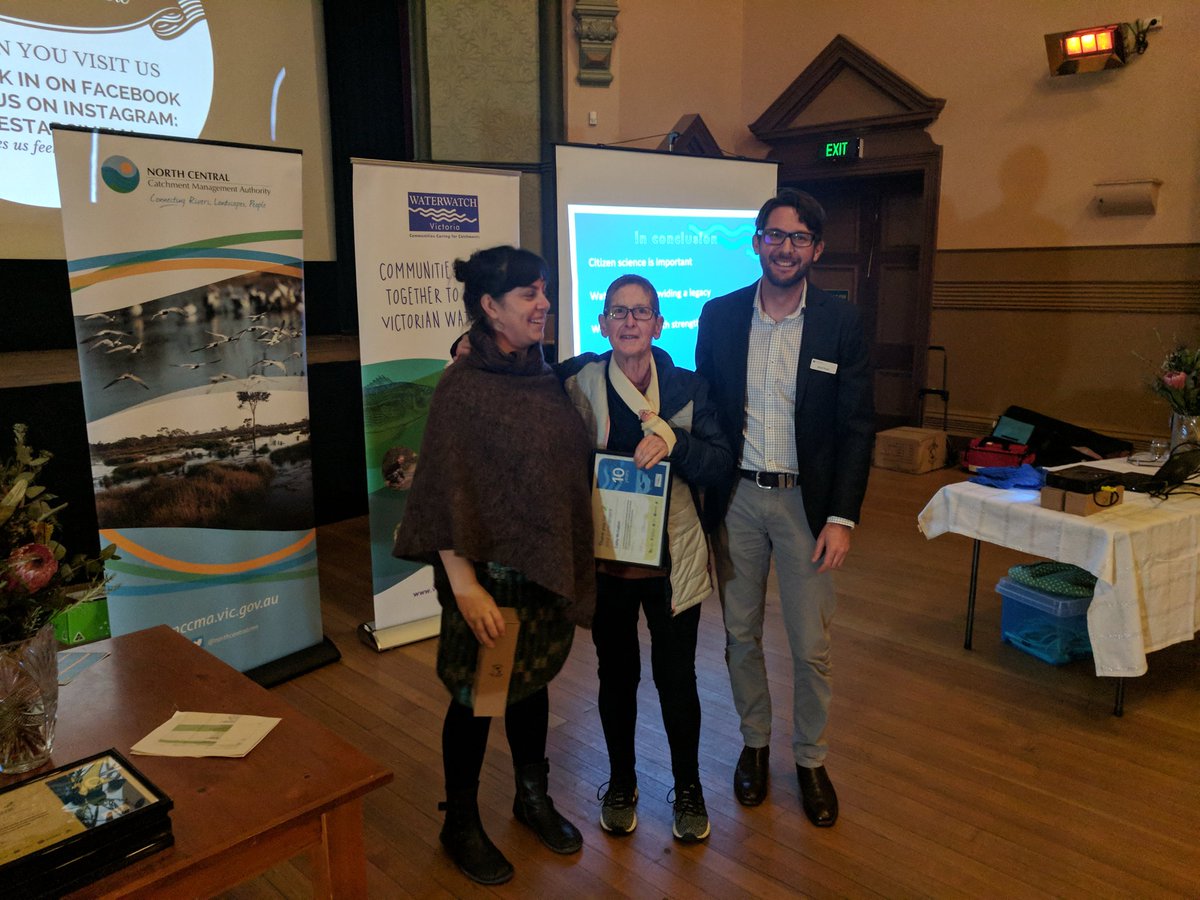 northcentralcma's tweet photo. Volunteers do so much for our communities so it's only fitting that today we recognised them, to celebrate 25 years of Waterwatch and say thankyou for their hard work in monitoring their local waterways @LisanevilleMP #WaterforVictoria https://t.co/gnRsDz3qPi
