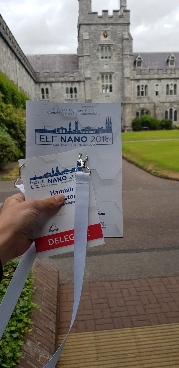 connectedhannah's tweet photo. In the beautiful University College Cork today for IEEENano18 where I'll be giving a talk on the Effect of Ultrasonication on the Attachment of Biological Material in Proximity to Gold Nanowire Arrays @CDT_PIADS https://t.co/RtSPVrjZUa