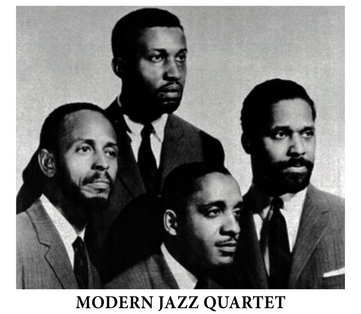 #ModernJazzQuartet was a jazz combo established in 1952 that played music influenced by classical, cool jazz, blues and bebop. #PercyHeath, #ConnieKay, #MiltJackson & #JohnLewis. #Vicshow85