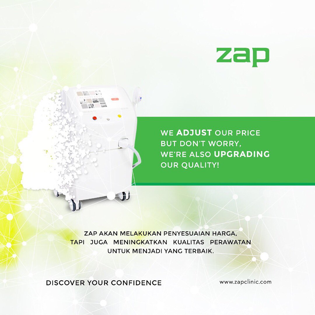 zapcoid's tweet photo. We adjust our price but don't worry we're also upgrading our quality 😊

#zapseries #zappromo #zapclinic #promo #beautycare https://t.co/7x7dsdTSPY