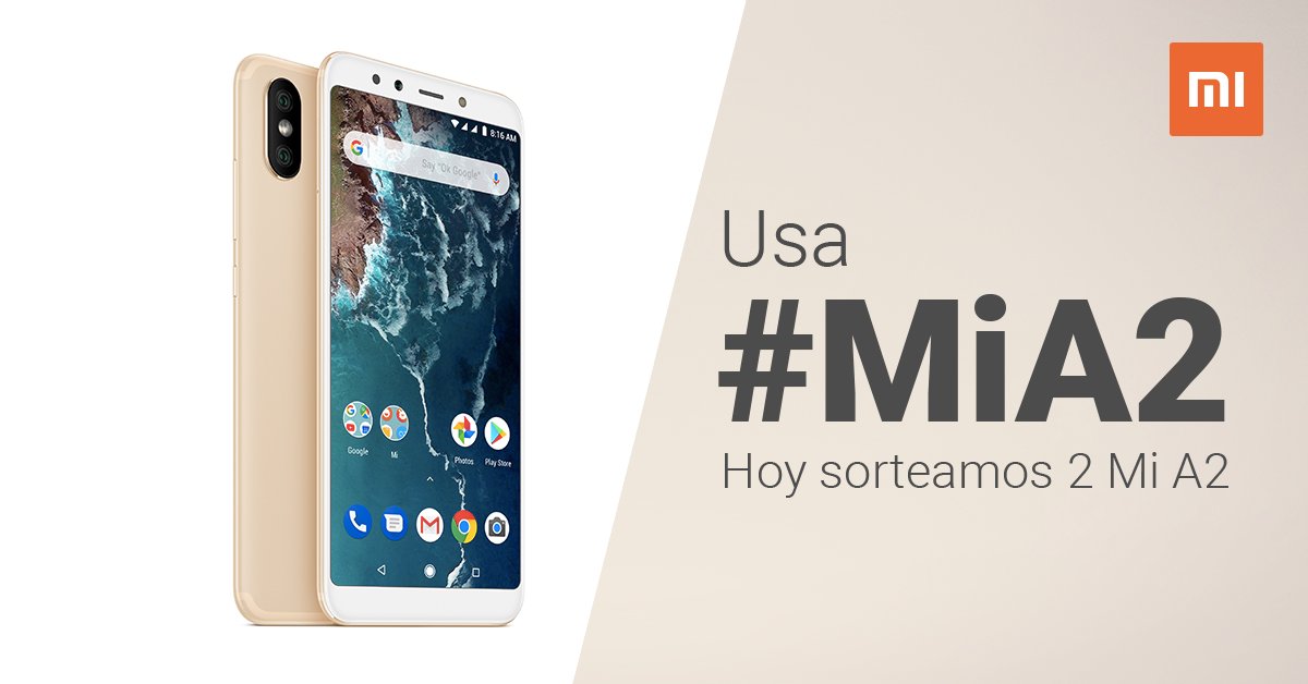 XiaomiEspana's tweet photo. ¡Hoy regalamos 2 exclusivos #MiA2 para celebrar el lanzamiento global en Madrid. RT y usa #MiA2 y podrás ser uno de los 2 primeros en tener este espectacular teléfono en tus manos! https://t.co/jASsjctwbq
