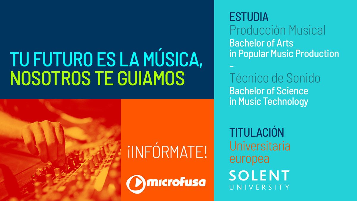 microFusa's tweet image. Si has decidido que la música es tu futuro, revisa las Titulaciones Superiores que ofrecemos en colaboración con la @solentofficial en Southampton, Reino Unido. Visita nuestro #BlogReload y conoce las 5 opciones de Grado Bachelor que tenemos. 

Reload: bit.ly/TitulacionesSu…