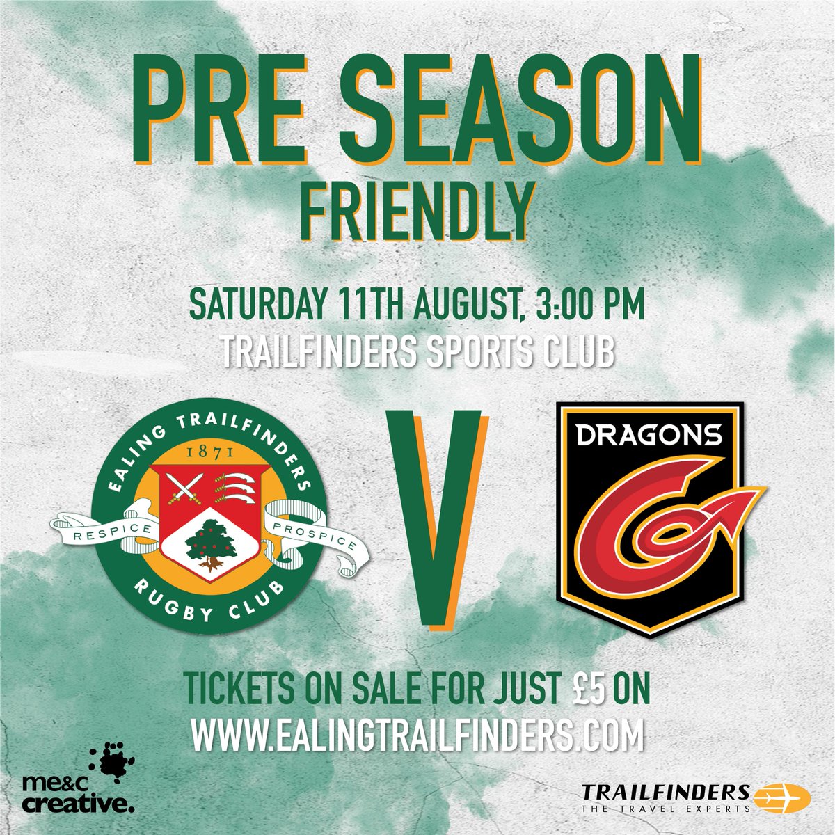 📣 The Dragons are coming! 

Less than three weeks to go until our first pre-season friendly, and you could be here for just £5! 

🎟 ealingtrailfinders.cloudvenue.co.uk/dragons
