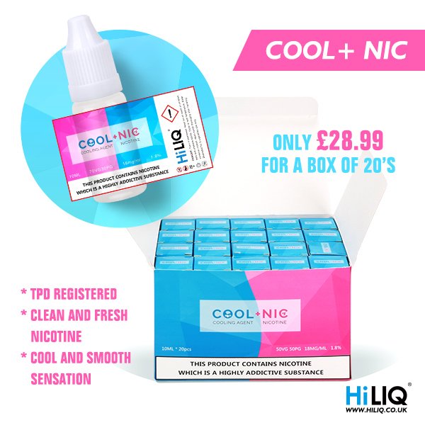 Fancy something chilled in your eliquid? 
Available in 70/30 and 50/50 vg/pg ratio to suit whatever liquid you use!
Grab some Cool + Nicotine shots now at hiliq.co.uk
Use code HILIQISHERE for 10% off 

#eliquid #koolada #vape #ukvapers #vaping #vapour #offer #ejuice