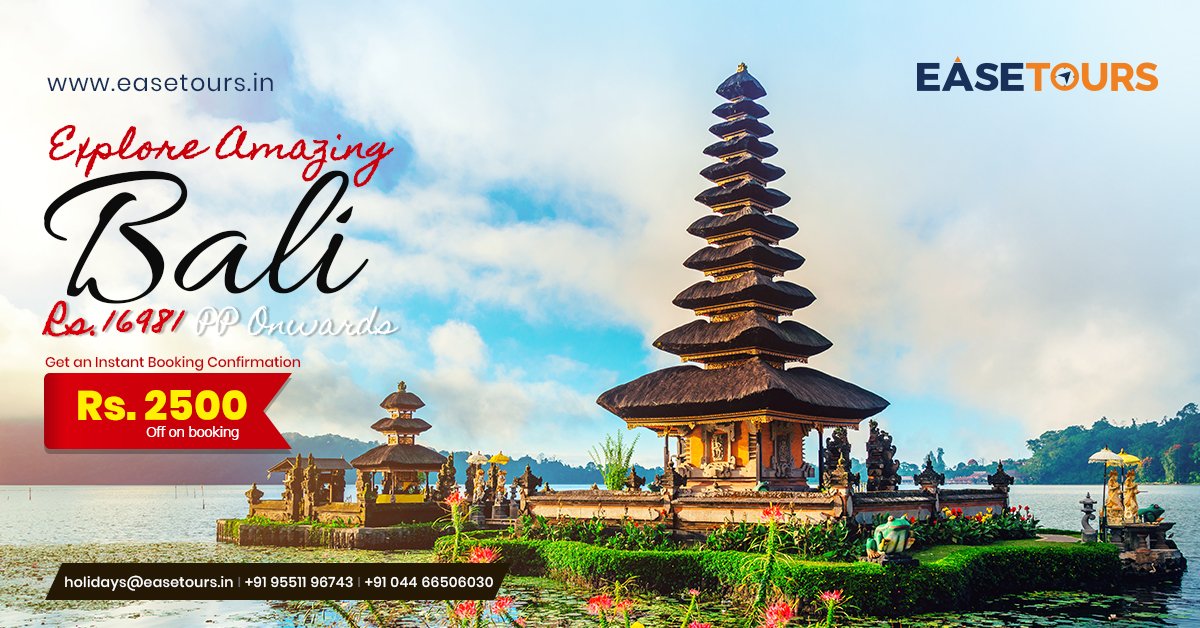 Amazing Bali Tour Packages, Avail Exclusive Discounts on Direct Bookings.
Package Starting from INR 16981/- Only, Extra 2500 Off.
Grab the offer Now!
Hurry offer Valid till Limited Time period.

#easetours #bestonlinetravelagent #BaliTourPackage #BestBaliHolidayPackage
T&C apply