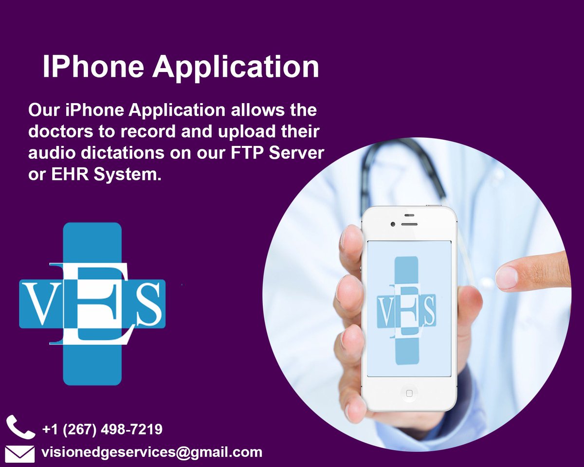 Vision_Edge's tweet image. Our #IPhone_Application allows the #doctors to record and upload their audio #dictations on our #FTP_Server or #EHR_System.
Go to our website for details:
goo.gl/YiHHWM