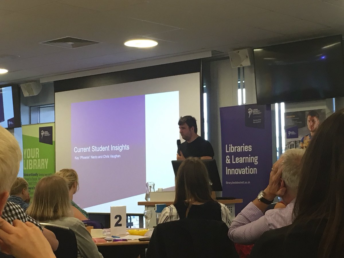 helhoward's tweet photo. Now hearing from our current students about their Leeds Beckett and library experiences #lliconf18 https://t.co/3ZFyKWnfr2