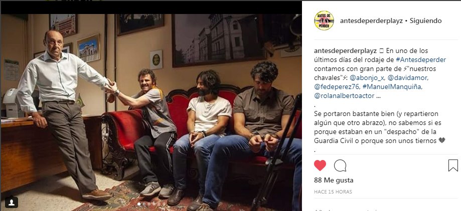 #Antesdeperder es una serie muy femenina pero ¡también tenemos chicos!. A uno y otro lado de las cámaras. Asómate a Instagram y encontrarás, entre otros, a <a href="/DavidAmorTv/">David Amor</a>, <a href="/Albertorolan1/">Alberto Rolán</a>, <a href="/FedericoPrezRey/">Federico Pérez Rey</a> y @AbonjoX instagram.com/antesdeperderp…