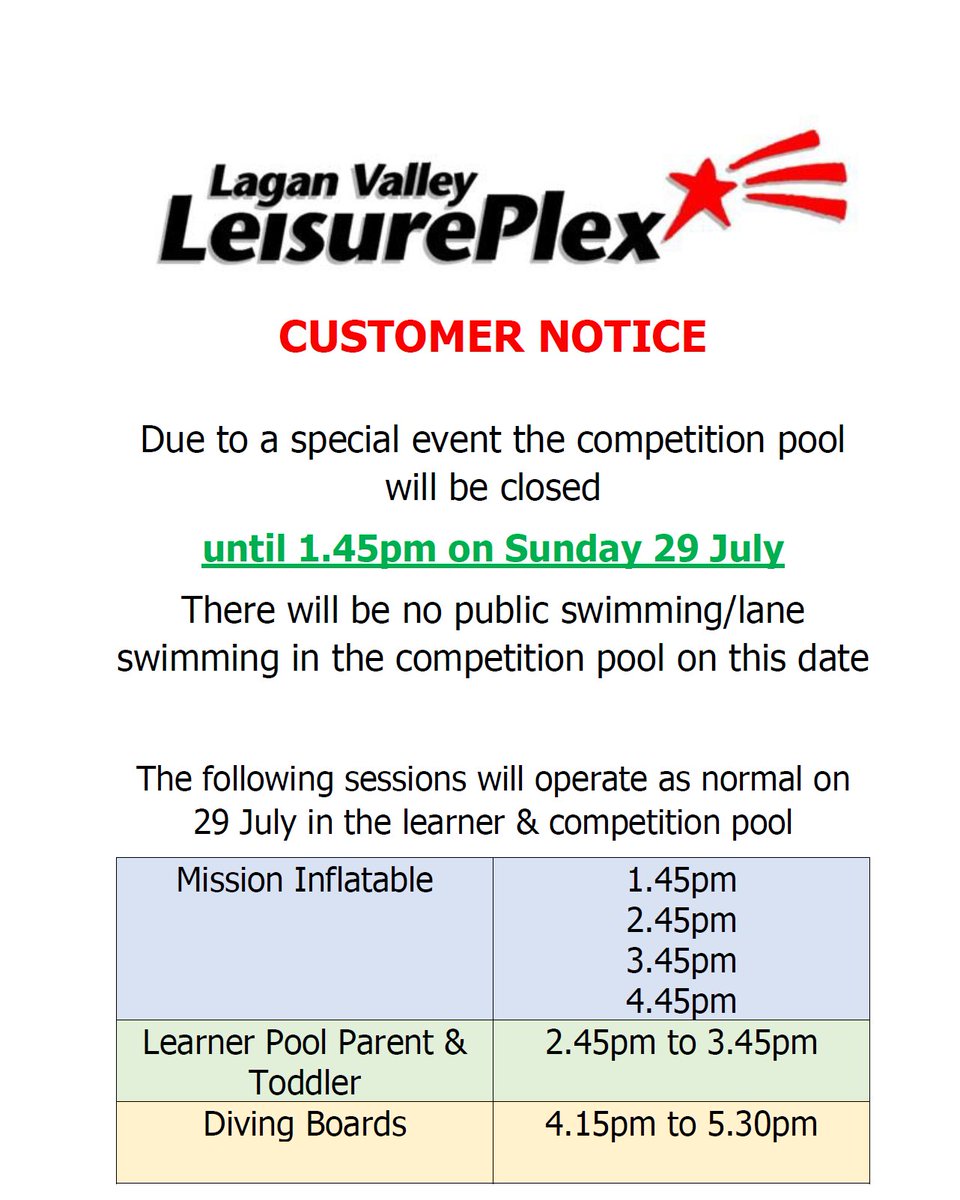 Lagan Valley L/Plex (@lvleisureplex) on Twitter photo 