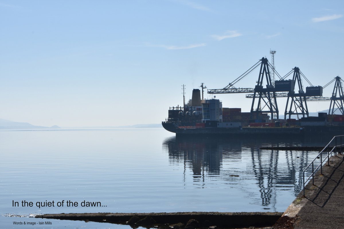 Early morning image from near Ocean Terminal in Greenock, Scotland, not long after the mist had cleared. The River Clyde at its most tranquil...  #images #photo #landscape #Marine #shipping #Inverclyde #Greenock #Scotland
