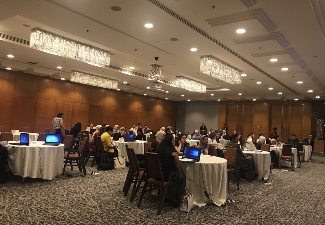 eval_jordan's tweet photo. @hayat_askar delivered a presentation about #Microsoft_powerBi; an advanced business intelligence tool for busy MEL staff #MElConference2018 #USAIDJordan @HRH2030Program https://t.co/3qdE4Uv5SQ