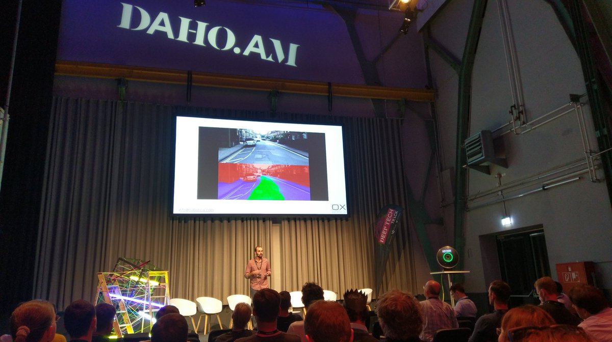 TobiStoeckel's tweet photo. The future of Autonomous Driving using deep learning. @ben_upcroft at #DAHOAM18 https://t.co/n7LmeRY9G3