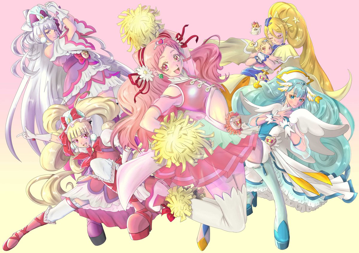 Kamiya Jun No Twitter Hugっと プリキュアイラスト完成 ピクシブはぬりえ用の線画もupしてるので見てね プリキュア