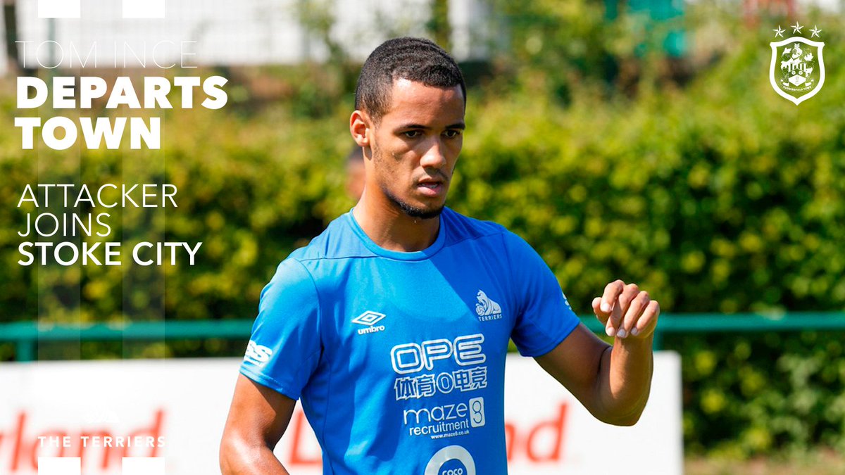 htafc's tweet photo. ➡️ Tom Ince has today departed #htafc to join @SkyBetChamp side @stokecity on a permanent transfer.

The fee, a guaranteed £10 million potentially rising to £12 million, is a club record received for a player.

👉 https://t.co/xfm9yMEAAp (CL) https://t.co/NbWJUDSXnd