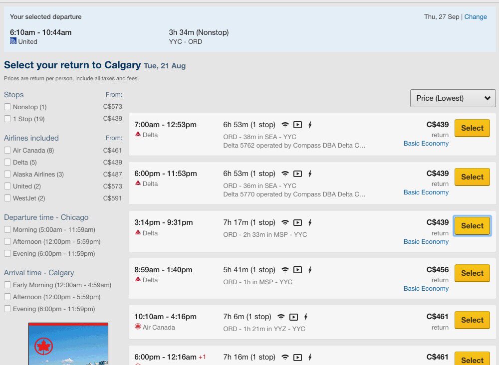 FridgeHN1C's tweet photo. So I go to book a flight to Chicago with @Expedia. Lots of options at $440 - nice! I to to pay for the flights and there’s been a *slight* change to the price at $1700 now. Whoops! Refresh the page and all the flights changed to $700 each. Garbage. https://t.co/RMnrfKkOIp