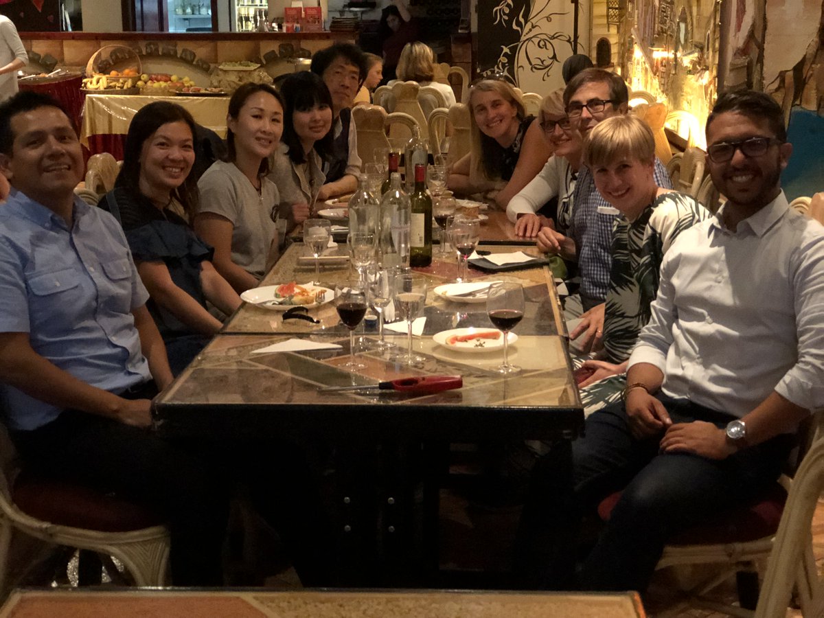 ISPDHQ's tweet photo. ISPD attendees had a great time at this year's #ispd2018 dine-arounds in Antwerp! Thanks to Liona Poon for sending in this photo! Board and Special Interest Group leaders dined informally with attendees and trainees. Mark your calendars for #ispdsingapore 8-11 September 2019! https://t.co/ygmvHPjWf7