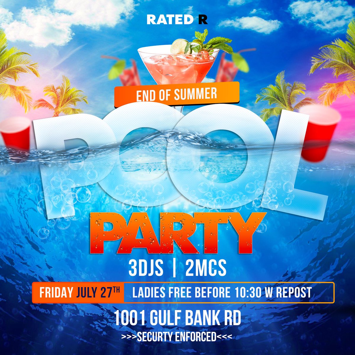 _dguerra's tweet photo. Throwing a Pool Party This Friday💦
-$200 BIKINI CONTEST👙
-BYOB🍾🍻
-FREE PARKING
-FOOD🌭🍔
ALL GIRLS FREE TILL 10:30
#BlessedPromo #RatedRPoolParty
❌RETWEET❌ https://t.co/Tg9ez4JAGN