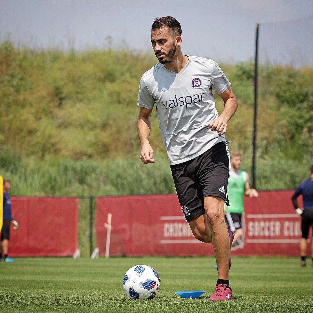 ChicagoFire's tweet photo. Our newest Nicos in action 👀

Nicolas Hasler and Nico Del Grecco get set for #TORvCHI 🔥 #cf97 https://t.co/7Tb2pJI8Sb