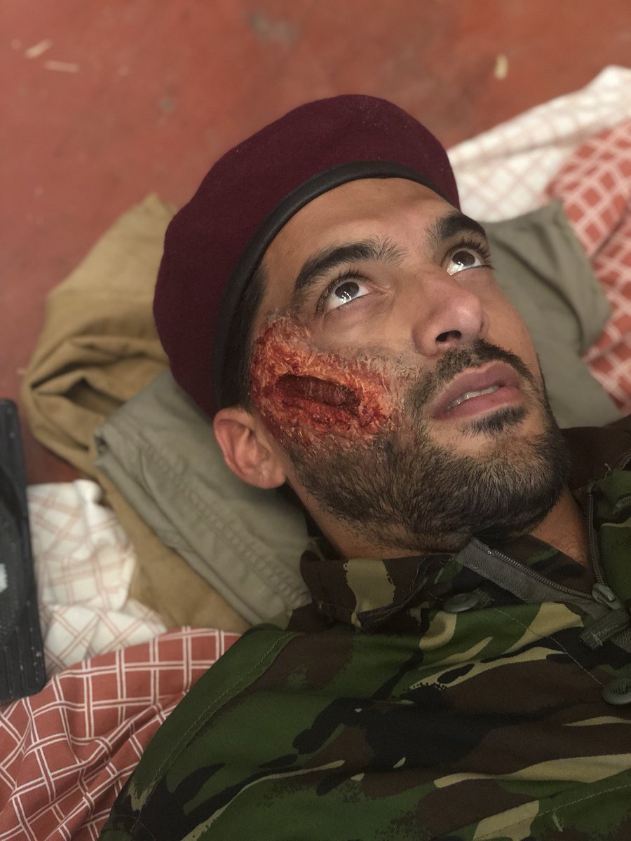 iammrpartridge's tweet photo. On set, one taliban down! Not quite #SharkWeek2018 but someone took a hell of a bite outta this fella!!
.
.
#onset #filming #NoRespect #infadels https://t.co/4nRGeEwoWn