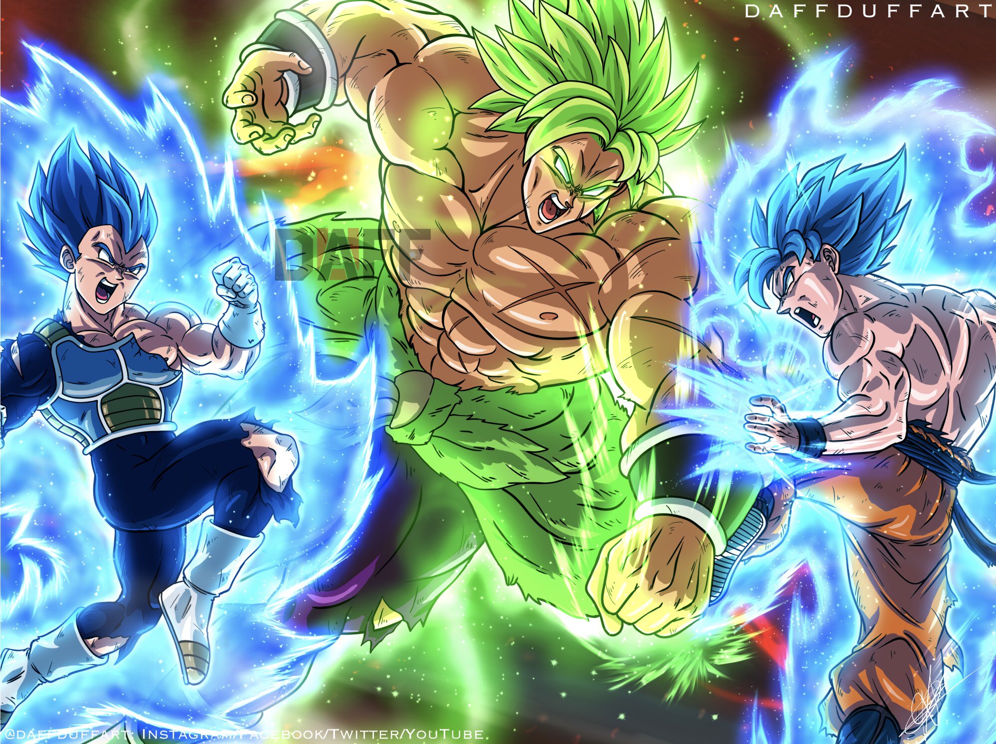 goku and vegeta vs broly