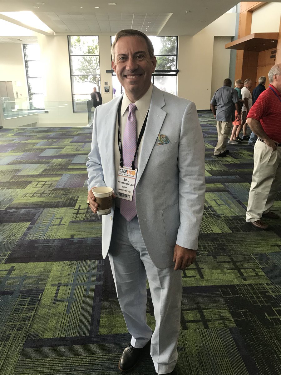ChiefGrogan's tweet photo. I walked into the #GAChiefs Summer Training Conference this morning and mistook Chief @BWestenberger of the @KennesawPolice for Andy Griffith aka Matlock. https://t.co/ZTDVnCqFUE