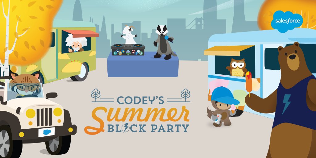 SalesforceforIT's tweet photo. Is New York ready for Codey's Summer Block Party? It's not too late to sign up for tomorrow's party here: https://t.co/MzPk6pZILB #CodeyFromTheBlock https://t.co/V7ZqUiTVGY