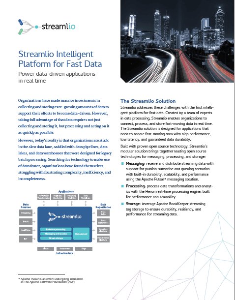 streamlio's tweet photo. Streamlio brings together best-in-class #streamingmessaging, #streamnative processing, and stream storage to make it easy to develop and deploy #datadriven applications. More information in this brief: https://t.co/Rg4hLf2FbJ https://t.co/AHPBOG69YC
