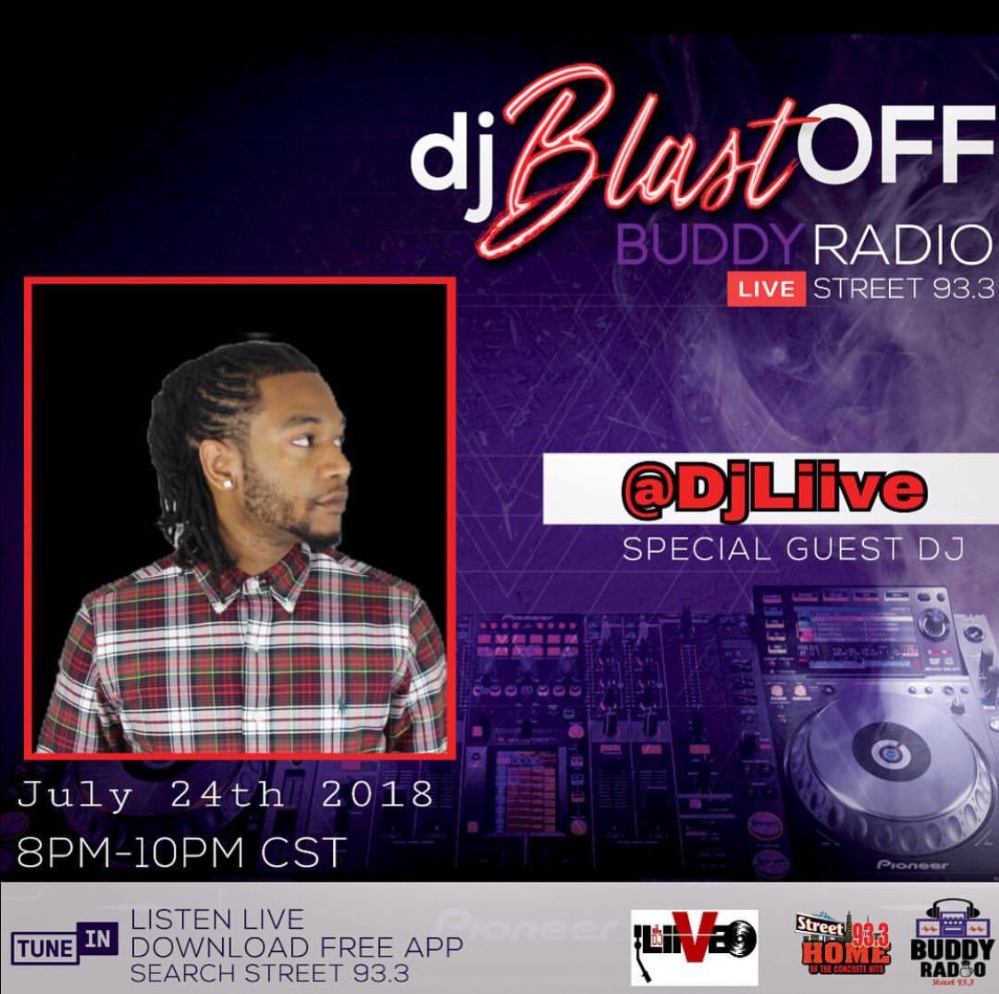 buddy_radio's tweet photo. My Boii @djliive will be #InFullSwing At The #DjBlastOff on #BuddyRadio @buddyradio at #Street933 @street933 #DjLiive #DjLife #HoustonDj #HoustonNightLife #HoustonKaraoke #Houston #TurnUpDjs #platform #beheard #worldwide #igocrazyshorty #explore #music #GetInTuneOrGetOutTheRoom https://t.co/eNwiSLHqK1