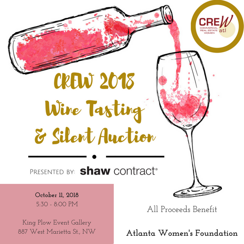 crewatlanta's tweet photo. Announcing the annual CREW Wine Tasting &amp; Silent Auction! Join us for this signature event with the chance to win amazing prizes and lots of prime networking opportunities! See you there! #cre #crewatl https://t.co/OwuClwKl6H