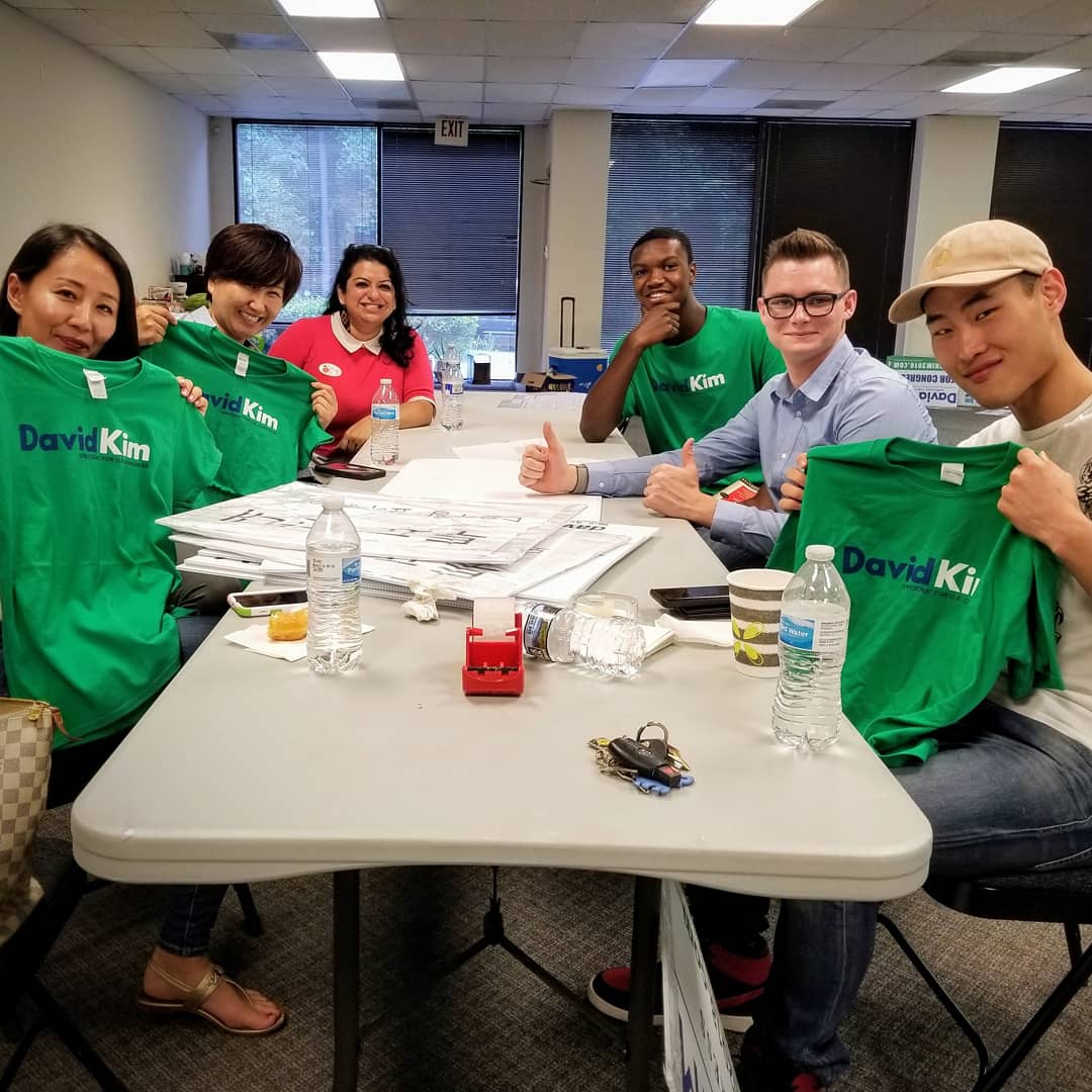 DavidKim2018's tweet photo. Scenes from campaign office today. Everyone is working hard to GOTV. #KimToWin #GaPol #GA07 https://t.co/7z3L9XN0Te