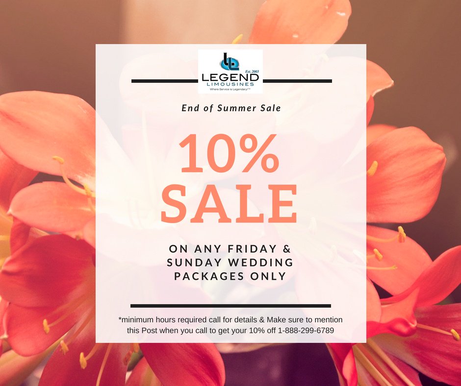 LegendLimos's tweet image. End of Summer Sale! Act now call us at 1-888-299-6789 for details and do not forget to mention this post when calling! #legendLimos #longislandweddings #longislandcarservice