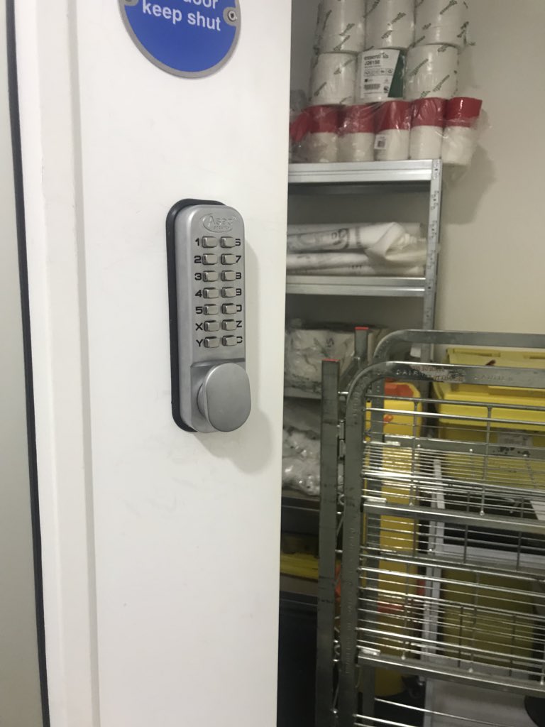 FranticLocks's tweet image. Coded lock install at MYA today. Now the select few with the codes can access the cleaners cupboard! @MYA_Tweet #locksmithmanchester #manchester #locksmith