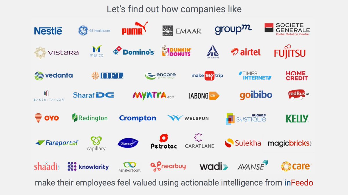 tanmaya17's tweet photo. @PeopleMatters2 A3. That is a question where I could go on and on! :D Anyone here wants to meet to learn more from all these companies @inFeedo works with? #TechHR18 https://t.co/zb5RwA19AI