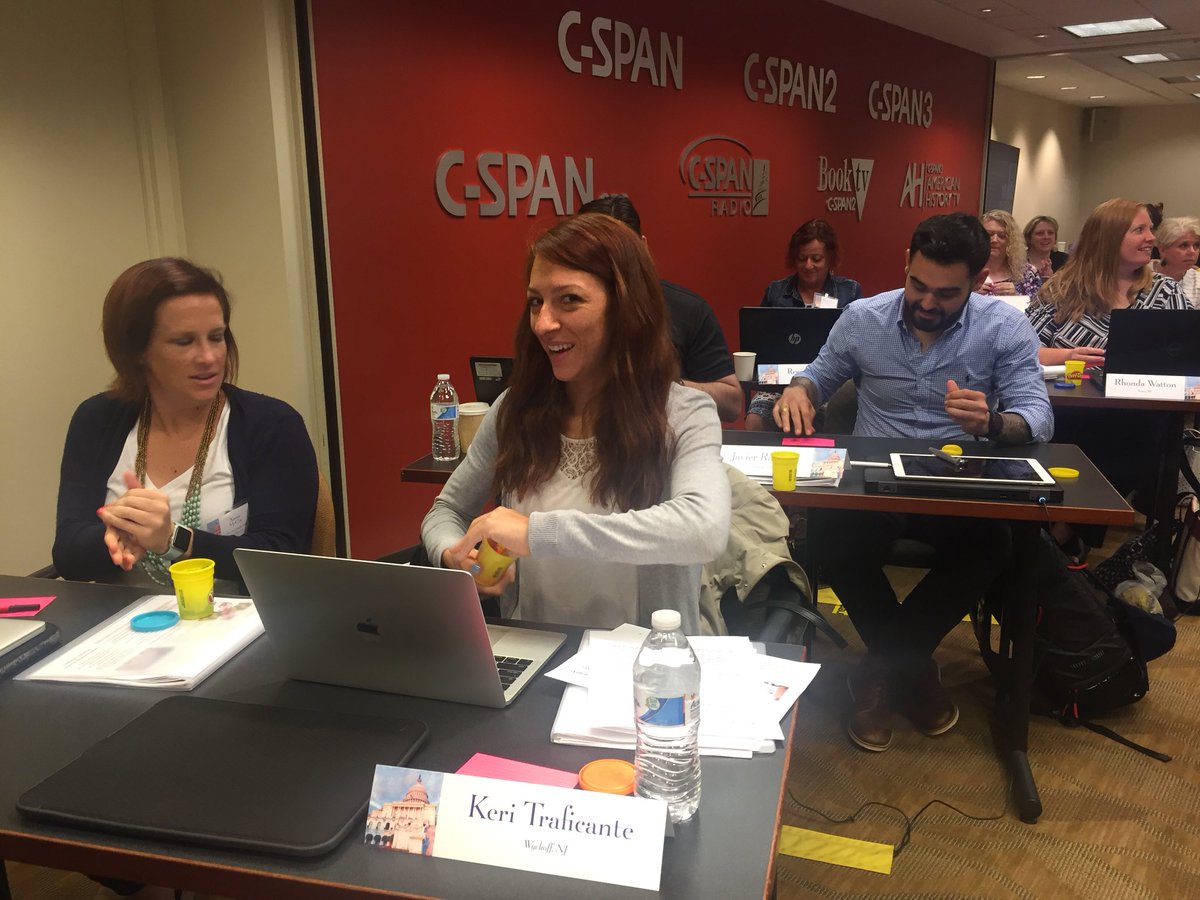 CSPANClassroom's tweet photo. Summer Teacher Fellows Arren Swift and Jo Phillips presenting innovative ways to use C-SPAN in class #CSPANEdConf https://t.co/X6L4YN3o5l