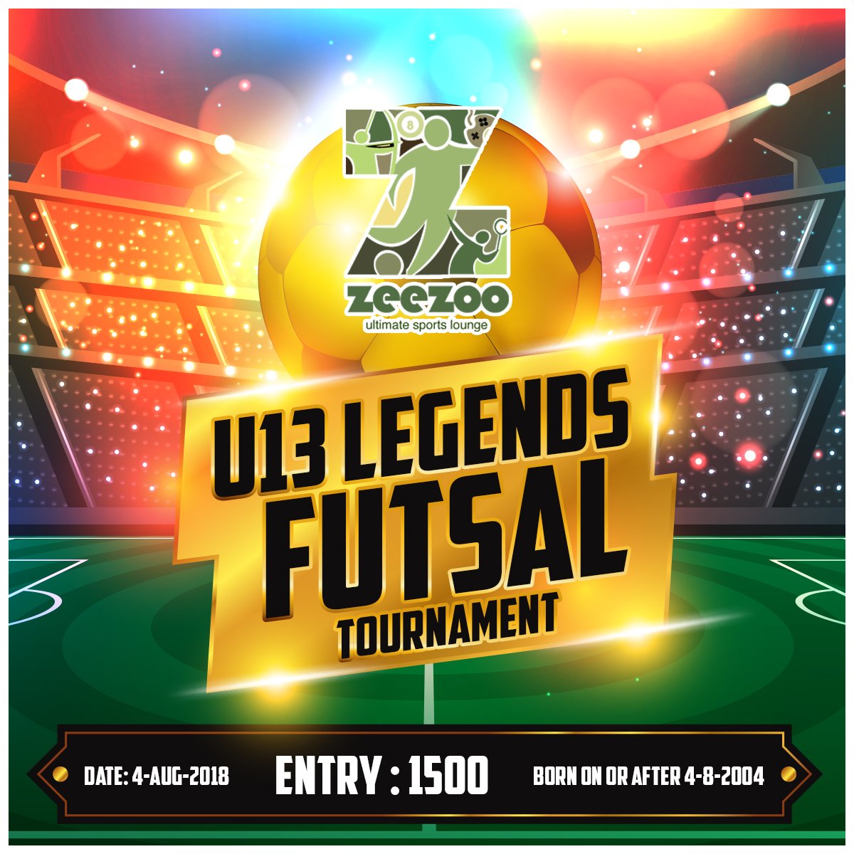 zeezoochennai's tweet photo. U13 Futsal premium league On 4th August 2018
Entry fees Rs1500/-
Born on or after 04-08-2004
#VisitUs at: https://t.co/dRoQgCqUIn
#CallNow at: 8190 957 999 &amp; 8190 958 999
#ZeeZoo #FutsalTournament #Football #Shot #FootballFun #Champions #KicksOnFire #SportsPerson #League https://t.co/nDEEBr90Ee