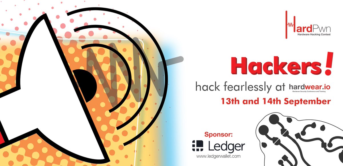 hardwear_io's tweet image. ***Attention Hackers*** Brand New Hacking Challenge is here! Want to hack few cool devices at #hardwear_io 2018 and earn some $$$? Then sign up for #HardPwn -&amp;gt; hardwear.io/ctf.php

#HackFearlessly