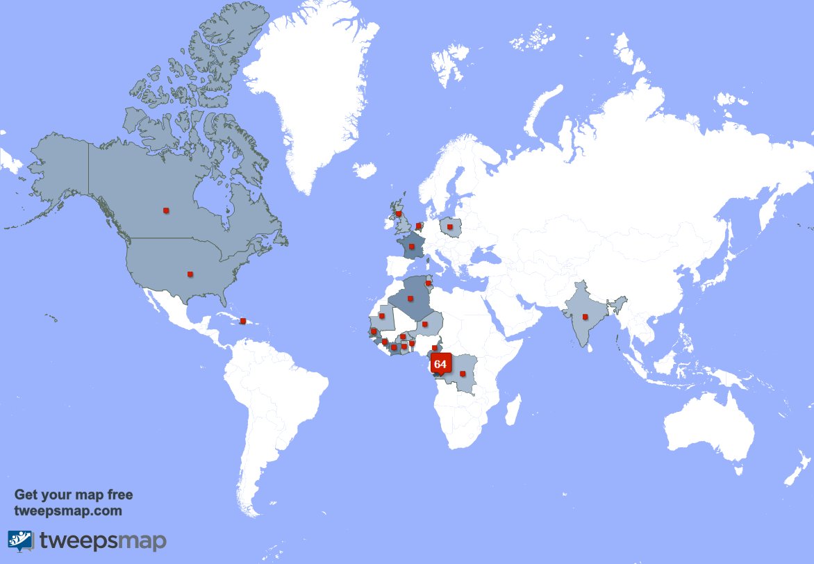 I have 33 new followers from Guinea 🇬🇳, Ivory Coast 🇨🇮, and more last week. See tweepsmap.com/!OFIScg