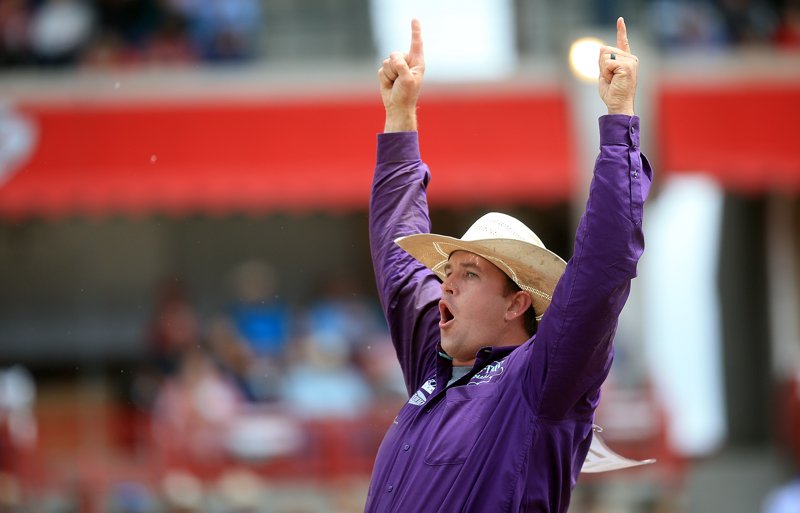 #PHOTOS bit.ly/2v0p4MY third performance of 122nd annual <a href="/CheFrontierDays/">Cheyenne Frontier Days</a> #rodeo #wyosports