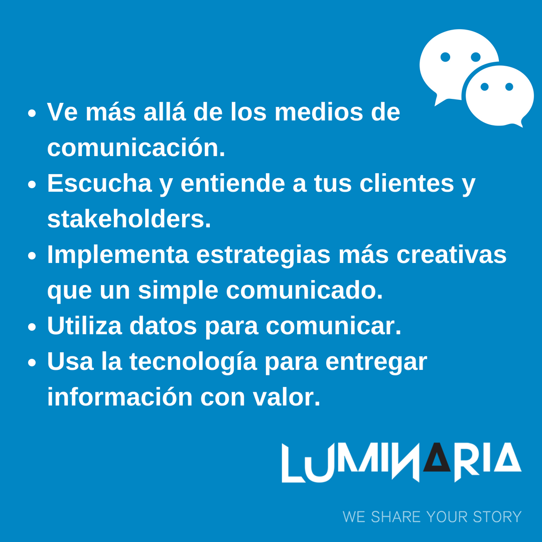MediaLuminaria's tweet photo. Cómo renovar tu plan de #pr y #comunicación con 5 sencillos #tips. Think out of the box. ¡Feliz martes! #weshareyourstory https://t.co/VfPO3dlyyv