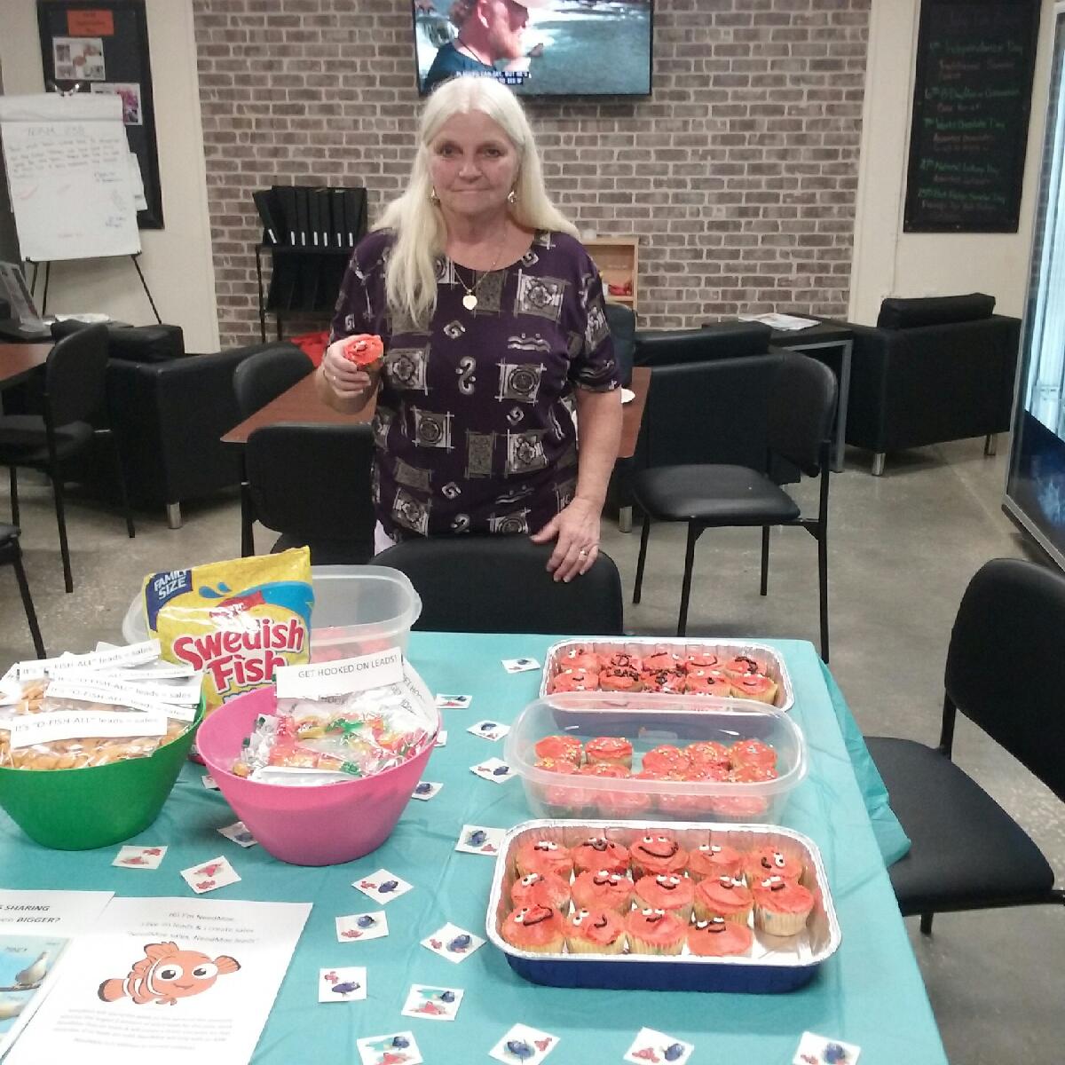 CMiddlebrook93's tweet photo. Associate #leadgeneration event featuring #NeedMoe cupcakes &amp; fish themed snacks. NeedMoe is a magic fish that lives on leads at #thd0238 we NeedMoe leads, NeedMoe sales! #justhavefun #createexcitement #specialty @NatashaTHD @sgaskinshd @RianDSMSE https://t.co/WhGxzPBRwC
